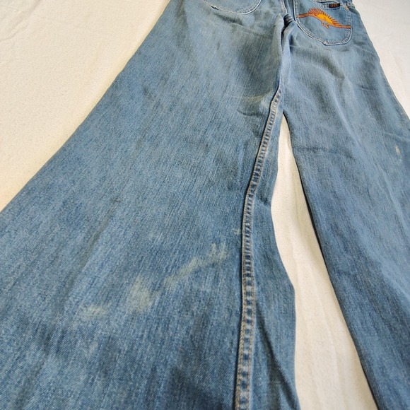 H.A.S.H. Jeans Wide Leg Flare Women 31x36 Blue Vintage High Rise Light Wash - Picture 11 of 16